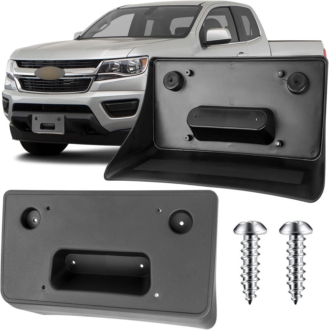 License Plate Bracket Accessories for Chevrolet Colorado 2015-2020,for GMC Canyon 2015-2020 (Exclude ZR2) Front Bumper License Plate Holder Replacement Frame Black Mount
