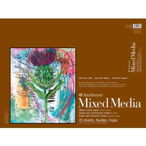 Strathmore 400 Series Mixed Media Pad, 18"x24", White, 15 Sheets