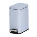 Slim Bathroom Trash Can with Lid Soft Close, 1.6 Gallon Stainless Steel Garbage Can with Removable Inner Bucket, Durable Step Pedal, Small Trash Bins for Toilet, Bedroom, Kitchen, Grey