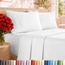 King Size 4 Piece Sheet Set - Comfy Breathable & Cooling Sheets - White