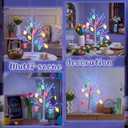 VIHOSE 4 Pcs Easter Decoration 2ft LED Lighted Birch Tree & 2 String of LED Easter Eggs, 3 Aa or USB Powered, Tabletop Spring Decor for Home Mantel Indoor Office Bedroom