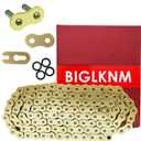 525 X-Ring Motorcycle Chain 108 Links with Connecting Master Link, Gold Drive Chain for Suzuki Honda Kawasaki Bicycles Motorcycle, Mini Bike, Dirt Bike, Bicycle