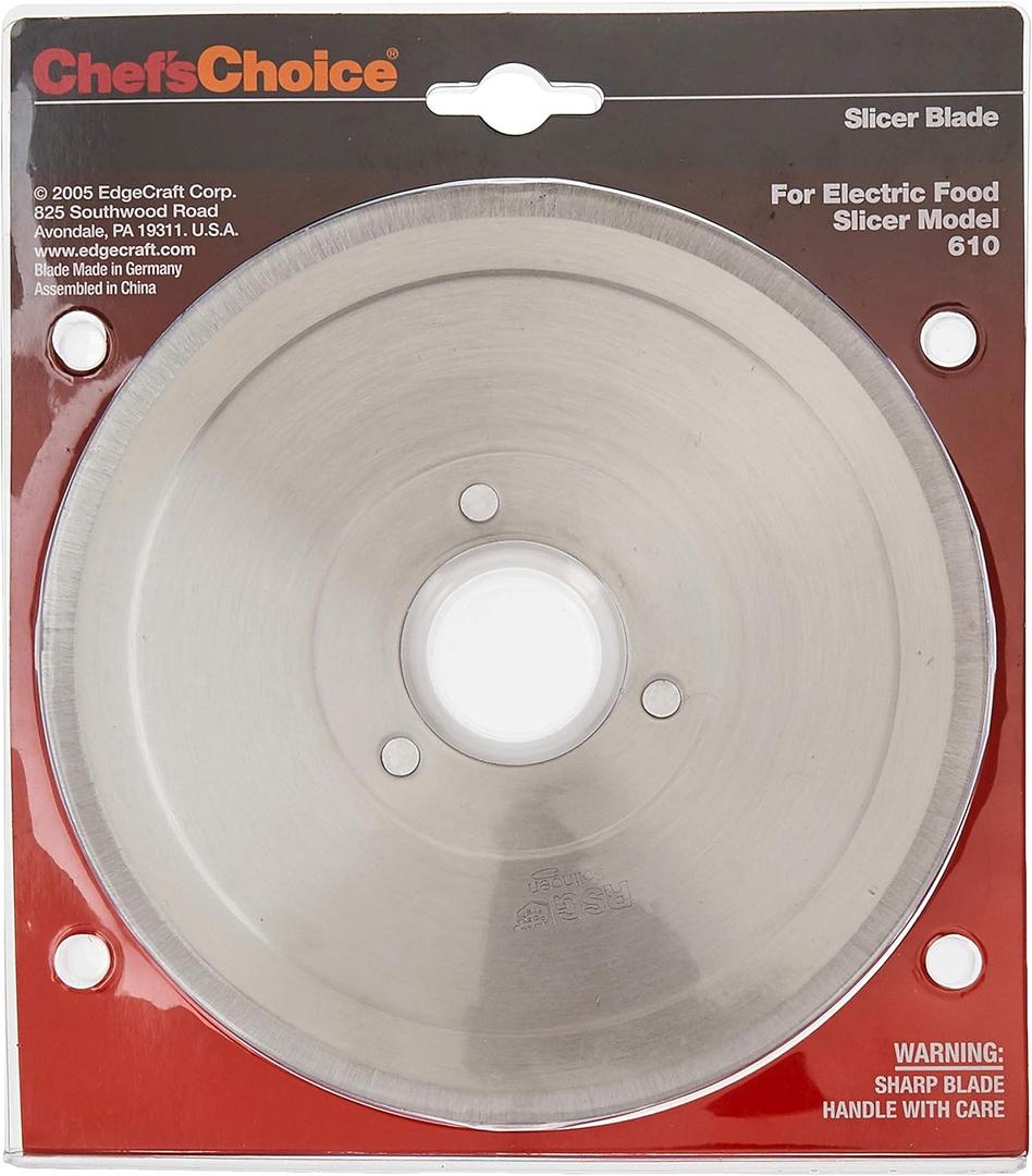 Chef'sChoice S610012 Multi-Purpose Non-Serrated Blade for Models 607, 607E, 609, 609E, 610, 6102, 615, 615A Food Slicer, 7-inch, Silver