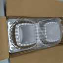 25 Pack Clear Clamshell Take Out Containers, Disposable Food Containers with Lids, 6 x 6 Inch Hinged Plastic To Go Take Out for Dessert, Cake, Salad, Bakery Supplies - With sealing sticker