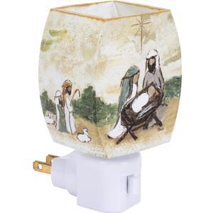 Cottage Garden Stony Creek Nativity Frosted Glass 4.75 x 3 Plug in Christmas Night Light