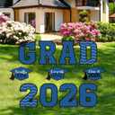Tatuo 11 Pcs Graduation Yard Sign Decorations Congrats Graduation Lawn Signs 2026 Grad Yard Decor with 23 Stakes for Outdoor Grad Party(Blue,Simple Style)