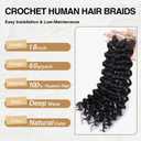 Human Crochet Hair for Black Women 14inch 120g Pre Separated 100 Strands Deep Wave Feather Crochet Human Hair Extensions Invisible Miracle Knots Boho Crochet Hair Human Hair Crochet Bundles