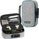 OZCHIN Smell Proof Bag with Combination Lock File Organizer Case Container Medicine Lock Box Odorless Storage Bag Great Gift for Friend (Grey, S)