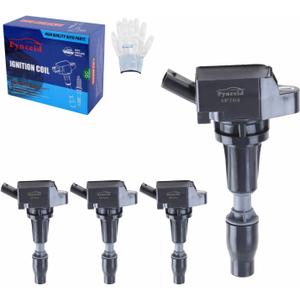 UF764 High-Performance Ignition Coils & Iridium Spark Plugs Set of 4 Compatible with 2015-2019 Hyundai Sonata/Santa Fe/Tucson, Kia Optima/Sorento/Sportage/Stinger (UF764+Spark Plugs)