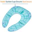 Portable Potty Seat for Toddler Travel: Folding Toilet Seat Cover for Kids Foldable Compact Child Public Toilet Attachment with Non Slip Suction Cup - Fold and Go Traveling Toilet Insert for Toddlers (Blue)