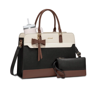 LOVEVOOK Laptop Tote Bag for Women, Leather Work Bag, Waterproof Business Teacher Bag, Large Computer Handbag Purse Briefcase, Office Gifts for Women Amazon's Choice, size: 15.6