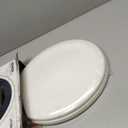 KOHLER 4648-0 Stonewood Round Toilet Seat, Round Wood Seat for Standard Toilets, Comes with Color-Matched Plastic Hinges, Home Essentials, White