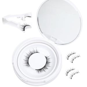 Lanflower Natural Magnetic Eyelashes with Applicator Strong Hold Magnetic Lashes without Eyeliner Wispy False Eyelashes No Need Glue Cat Eye Lashes