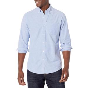 Amazon Essentials Men's Long Sleeve Shirts Casual - Regular-Fit Pocket Oxford (Blue)