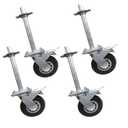 Heavy Duty 6 Inch Scaffolding Casters Double Locking Swivel Wheels, Pack of 4 for Adjustable Scaffolding Bases, Quiet, Wear Resistant, Load-Bearing(270mm)