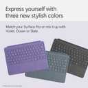 Microsoft Surface Pro Keyboard and Slim Pen 2 Bundle for Surface Pro 12" Device, Alcantara Material, Violet