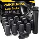 MIKKUPPA M12x1.5 Matte Black Lug Nuts - Replacement for 1995-2022 Toyota Corolla, 1998-2022 Honda Accord/CRV/Civic, 1995-2019 Chevy Corvette Aftermarket Wheel Closed End Spline 20PCS Lug Nuts