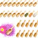 Dandat 100 Pack Mini Wooden Spoons for Jars Small Bath Salt Bamboo Spoons Bulk Small Scoop Mini Scooper Wooden Candy Spoon Washing Powder for Sugar Scrubs, Bath Salts, Cooking