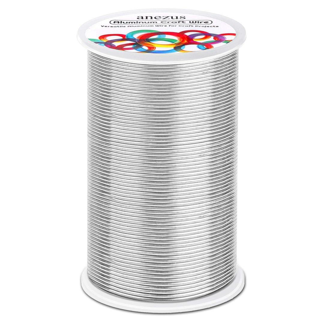 Anezus Bendable Craft Metal Wire - 540 Feet, 18 Gauge Flexible Beading Wire for Wreath Making, Jewelry Making, Floral (Silver, 1mm)