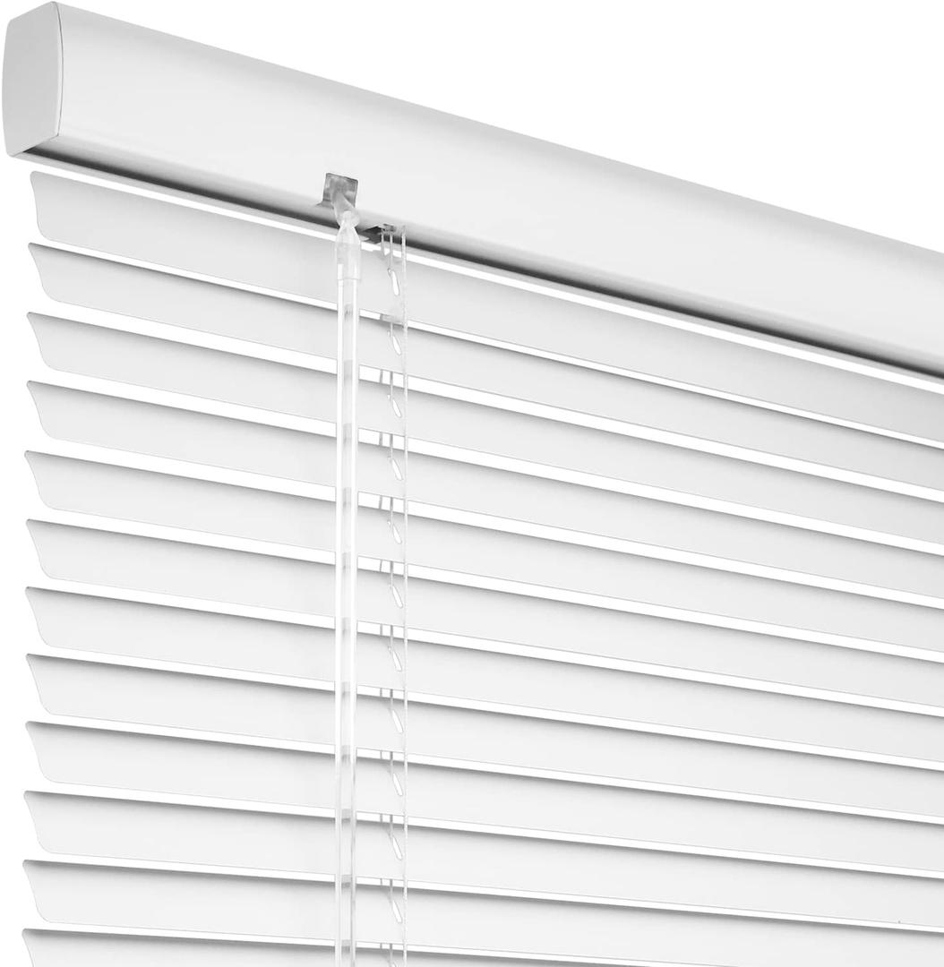 ACMEART Blinds for Window,1'' Cordless Aluminum Venetian Mini Window and Door Blinds Customized Width 18-96'',White