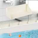 Splash Guard for Bathtub & Sink, Bathtub Bath Splash Plaything Tray Shelf for Tub, Bathtub Storage Tray Holder Bathtub Splash Guard Play Shelf Area, Bathroom Accessories (4 Pack White)