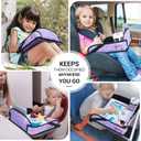 COOLBEBE Kids Travel Tray for Toddler Car Seat, Travel Tray for Airplane, Toddler Car Seat Lap Tray, Carseat Table Tray for Kids Travel Activities (Mermaid