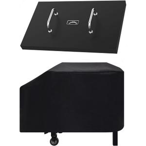 5003 Hard Cover for Blackstone 28" Griddle, and 1529 Heavy Duty Grill Cover for Blackstone 28" Griddle, Black