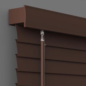 2 Inch Cordless Room Darkening Faux Wood Blind - 25.25" W x 60" L - Walnut, Over 1,000 Custom Sizes Starting at 18.97, Inside or Outside Mount, Venetian Shades for Interior Windows by Lumino