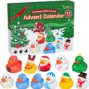 Advent Calendar 2024 Christmas Rubber Ducks - 24 Days Christmas Countdown Calendar Gifts for Kids Girls Boys Holiday Fun Duck Bath Toy for Toddler Baby 4 5 6 7 Year Old Xmas Surprise Gift Idea