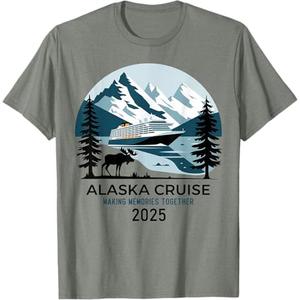Matching Family Friends and Group Alaska Cruise 2025 T-Shirt (Small)