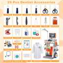 Dreamon Doctor Kit for Toddlers 3-5 Pretend Play Toys - 29 Pcs Kids Dentist Cart Play Set with Light and Costume - Role Play Medical Toy for 3+ Year Old Boys and Girls Christmas Birthday Gifts