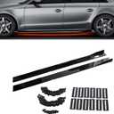 Side Skirts Extension Rocker Panel Splitter Kit Universal 86.6 Inch/2.2M Compatible with BMW Mercedes Benz Audi Lexus Infiniti Mazda & More (Black)