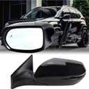 Driver Left Side Mirror Compatible With 2017-2022 Honda CRV With Power Glass Heated Blind Spot Detection Turn Signal Light Manual Folding 9-Pins Black Replace#76251T1WA01ZF