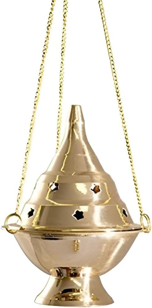 Hanging Censer/Charcoal Incense Burner, 4.5" H (Golden)