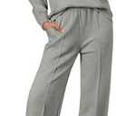 Aleumdr Women 2 Piece Sweatsuit Casual Long Sleeve Half Zip Tracksuits Hoodies and Wide Legs Sweatpangts with Pockets SMALL