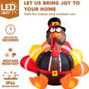 Joiedomi 6 FT Thanksgiving Inflatable Turkey Decorations, LED Light Up Turkey with Pilgrim Hat, Blow Up Decor for Thanksgiving Outdoor Decorations, Halloween Inflatable for Yard Garden