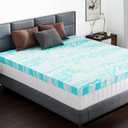 DUMOS Mattress Toppers Memory Foam Twin XL, 2 Inch Thick Bed Topper Pad Cooling Gel Infused Soft Comfy Padding Breathable for Sleeper Sofa Couch RV Camper, CertiPUR-US Certified, Blue