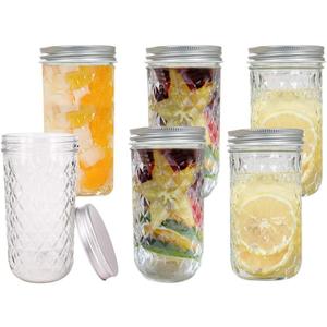 6 Pack 20 oz Glass Mason Jars With Lids, Canning Jars for Jam, Honey, Sugar, Coffee, Candy, Cookie, Wedding Favor Decorating Jelly Jar, Candle Holder