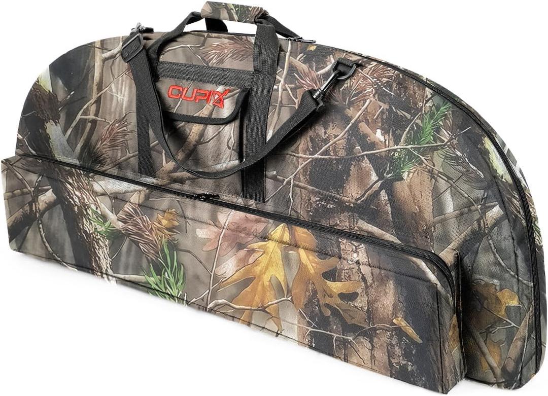 LWANO Compound Bow Case Soft Light-Weight Bow Bag with Arrow Pocket and Backpack Straps (37in Inside Length, New Leaf Camo)