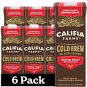 Califia Farms - Pure Black Medium Roast Cold Brew Coffee, 32 Oz (Pack of 6), 100% Arabica, Shelf Stable, Plant Based, Vegan, Gluten Free, Non GMO, Sugar Free, Iced Coffee, Best Before 19 July 2026