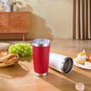 20 oz Tumblers Bulk Stainless Steel Tumbler with Lid Double Wall Vacuum Insulated Coffee Mug 20oz Powder Coated Cup for Hot and Cold Drinks, White, 6 pack