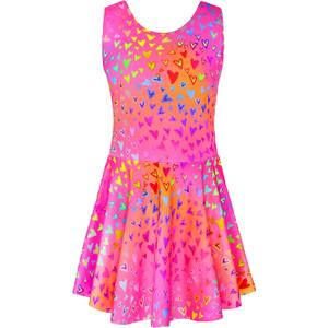 Girls Swimsuits Sleeveless Skirted Size 2-12 Years Old | UPF 50+ Sun Protection, Kids One Piece Swimwear, Bathing Suit Summer Swim Dress