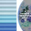 Whaline 8 Rolls Blue Crepe Paper Streamers 25 x 250cm 4 Gradient Blue Colors Party Decorative Craft Streamers Roll for Graduation Party Supplies Backdrop DIY Gift Wrapping Room Wall Decor