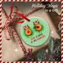 2 x Funny Reindeer Christmas Ornament - Stop Staring at My Reindeers Ornament, Adult Humor Xmas Tree Decoration - Deer Lovers Decor, Ideas Gift for Adults, Friends, Coworkers.