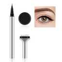 2 In 1 Eyeliner And Lower Lash Stamp Set, Waterproof Liquid Eyeliner Pen, Lower Eyelash Stamp With Ink, Natural Eye Makeup Tool (0.35 Ounce (Pack of 1), black)