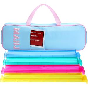 Aliceset Mahjong Rack Storage Bag 21 x 6.5 x 2 Inches Mahjong Gifts for Women Mah Jong Tile Bags with Zipper for Tiles and Pushers Rack Storage Bags Gifts Accessories(Only Bag) (Light Blue)