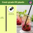 Glotoch Express 500 PCS Individually Wrapped Black Plastic Straws, 10.25'' Long, 0.24'' Diameter Disposable Drinking Straws for Every Occasion, Party, Made in USA