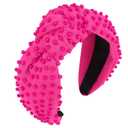 YISSION 1PC Pearl Knotted Headband for Women Non Slip Beaded Headband Wide Pearl Headbands Jeweled Embellished Hairband Hot Pink Head Band Hair Accessories for Women Girls