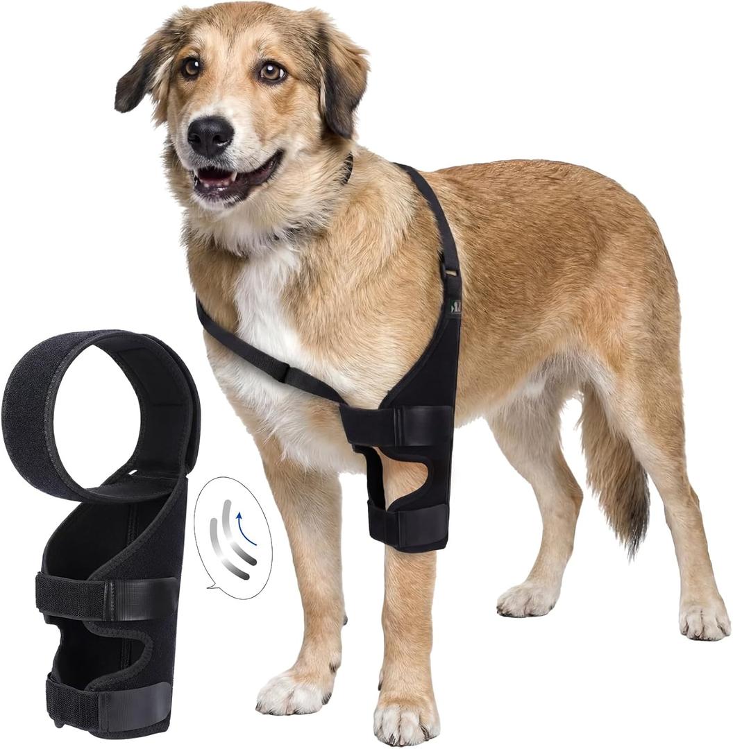 Aliceset Dog Knee Brace for Torn ACL CCL Hind Leg Dual Rear Leg Support with Stainless Steel Plate Adjustable Breathable Wrap for Arthritis Post-Surgery Recovery Lightweight for Medium to Large Dogs