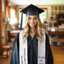 Country Flag Graudation Stole Class of 2026 V Shape Graduation Stole for College Graduates -Gift for Graduation's (White)